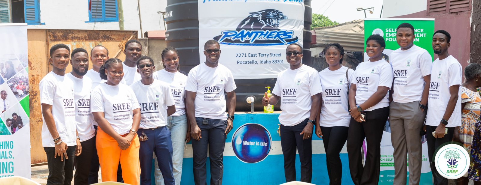 An SREF mentor meeting with beneficiaries in Ghana