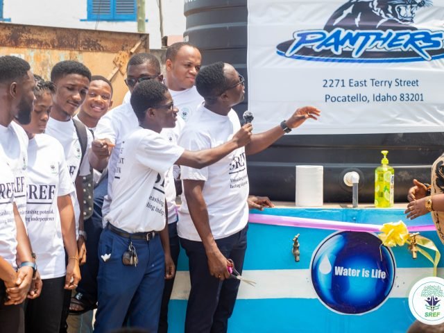 SREF team at the water tank ribbon-cutting
